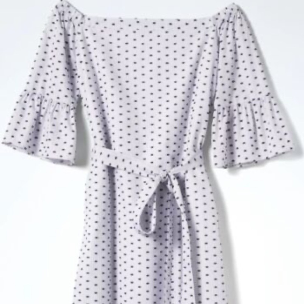 BANANA REPUBLIC -  square neck polka dot dress size medium(petite) cotton blend